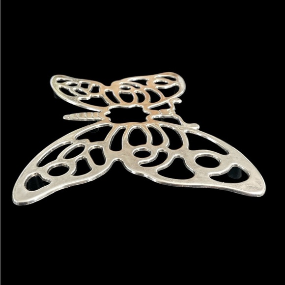 Vintage 1970s Metal Butterfly Footed Trivet Leonard Italy - Picture 3 of 6